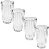 4 x Campingglas Trinkglas 450ml mit grauer Box elegante Kristall Glas Optik - klar Trinkgläser für die Campingküche
