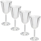 4 x Campingglas Weinglas 220ml mit grauer Box elegante Kristall Glas Optik klar - Weingläser für die Campingküche