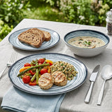 PRODUKTSET - 33410+30693 - Hummelladen Melamingeschirrset Schiefer + Trinkglas grau 300ml 4 Personen