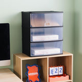 37200 - Wham Schubladenbox mit 3 Schubladen 39x29x47cm Schwarz-Transparent