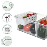 Kühlschrank-Organizer 37x23x14,5 cm durchsichtig mit Griff - aus Acryl Aufbewahrungsbox Fridge Organizer Kühlschrankbox BPA-frei Speisekammer Vorratsschrank transparent Küchenschrank Box