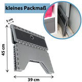 Caravan Trittstufe Klappbare Stufe 45x30x23 cm aus Kunststoff bis zu 150kg belastbar mit Anti-Rutsch-Trittfläche Einstiegshilfe Einzeltritt Faltbar Wohnwagen Wohnmobil Fußbank Trittleiter