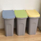3x Mülleimer 15 Liter schmal Deckel Recycling Mülltrennung Abfalleimer Abfallbehälter Müll Küche rechteckig Abfallsammler Kunststoff Eimer Mülltonne Schmal Müllsackhalterung