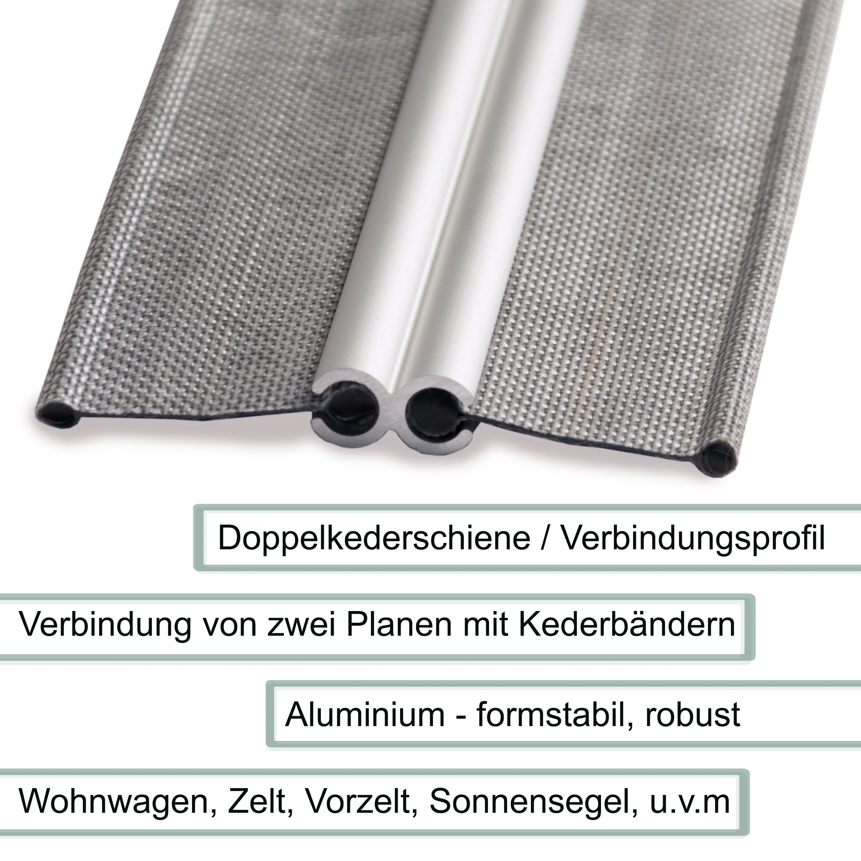 zelt kederleiste Alu Doppelkederschiene 1 Meter Kederleiste Ø8mm (passend für 5-7mm Ked –  Hummelladen