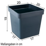 Ordnungsbox - NAVYBLAU Dunkelblau - 20x20x19 cm - 6 Liter - Ordnungskorb Schubladenorganizer Organizerbox Ordnungssystem Kunststoff Aufbewahrung Schrank Bad