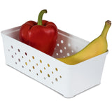 Ordnungsbox WEIß - 21x11x7cm - 1,5 Liter - Kühlschrankorganizer Ordnungskorb Aufbewahrungsbox Fridge Organizer Kühlschrankbox BPA-frei Speisekammer Bad Vorratsschrank Küchenschrank Box