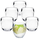 Melamin Geschirr Set Jesolo Grau für 6 Personen - 24 Teile - mit klarem Trinkglas 400ml - aus Acryl Steingutoptik Spülmaschinengeeignet Campingzubehör Campinggeschirr Wohnwagen Camping Festival