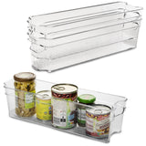 Kühlschrank-Organizer 37x11x9,5 cm durchsichtig stapelbar mit Griff - Aufbewahrungsbox Fridge Organizer Kühlschrankbox BPA-frei Speisekammer Bad Vorratsschrank transparent Küchenschrank Box