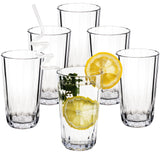 Melamin Geschirr Set Rot für 6 Personen 24 Teile mit Trinkglas klar Tonoptik - Essgeschirr Acryl Wasserglas - Campinggeschirr