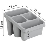 Spülbecken Organizer Grau 17x17x12 cm Sink Caddy Spülmittelorganizer Besteckabtropfbehälter Schwammhalter Küchen Utensilien Organizer Küchenorganizer Spüle Mit Abflusslöcher Kunststoff