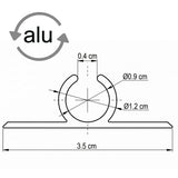 Alu Kederschiene - 1,2 Meter - Kederleiste - Neigung 90° - Ø9mm (passend für 6-8mm Keder) - Aluminium Kederprofil Leiste für Wohnwagen Wohnmobil Vorzelt Sonnensegel Schürzenleiste Vorzeltschiene