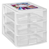 Schubladenbox DIN A4 35,5x26,5 weiss - Kunststoff Drawer Tower Box Organizer für Schreibtisch Easy-Pull-System