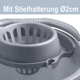 Wringeimer mit Siebaufsatz Ausguss und Henkel - 16 Liter - Rechteckig - Skala Putzeimer Wischeimer Wringeimer Eimer Haushaltseimer Wassereimer Wischmop-Eimer