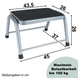 Caravan Trittstufe 45x37x26 cm aus Stahl bis zu 150kg belastbar mit Anti-Rutsch-Trittfläche Einstiegshilfe Einzeltritt Wohnwagen Wohnmobil Fußbank Trittleiter