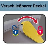 3x Stapelbarer Müllsortierer 28 Liter Grau mit Faltdeckel GELB GRÜN BLAU 39x37x41 cm Mülleimer Mülltonne Mülltrennsystem Recyclingtonne verschließbarer Deckel