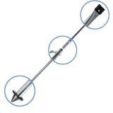 2x Stahl Andruckstange mit Bodenspitze und flachem Ende - Zeltstange teleskopierbar 95-254 cm | stabil robust - Ersatz Gestänge für Zelt Vorzelt - Camping Zubehör - Teleskopstange - Sturmsicherung