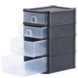 38000 - Wham Schubladenbox mit 4 Schubladen 20x25x33cm DINA5 Schwarz-Transparent