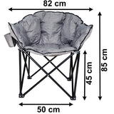 XXL-Campingstuhl 150 kg Tragkraft Mondstuhl klappbar Klappmaß 100x30cm gepolstert Getränkehalter und Tragetasche