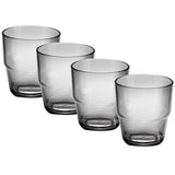 4 x Trinkglas grau aus Acryl 230 ml - Campinggeschirr Zubehör Trinkgläser Glas - Picknick Gläser Trinkbecher Kunststoff Wasserglas Partyzubehör Campingküche Kinderglas Kunststoff Kinderbecher