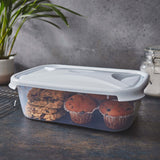 Vorratsdose 4,5 Liter mit Deckel Frischhaltedose - Aufbewahrungsbox mit Deckel - lebensmittelecht - transparent mit weißem Deckel - rechteckig