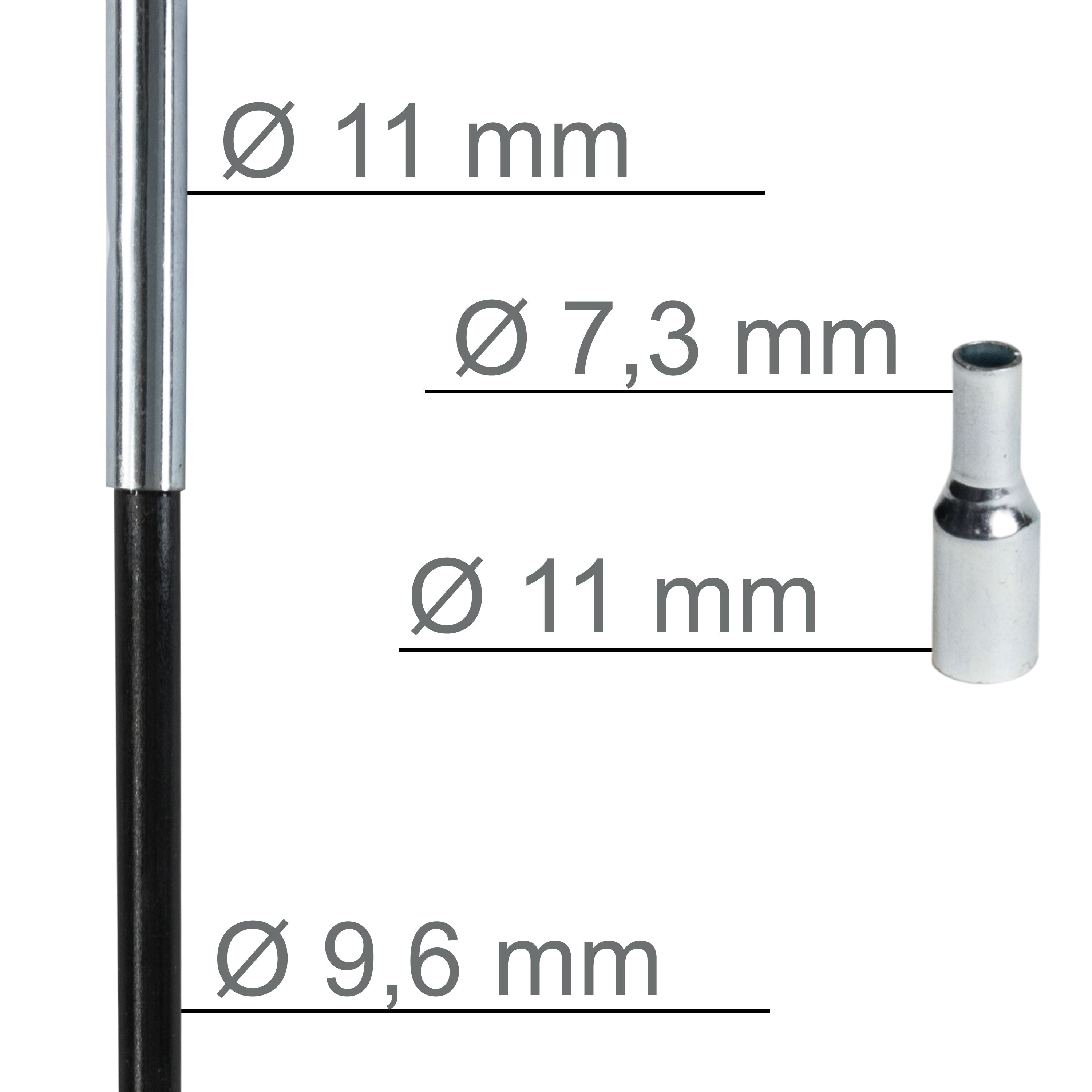Fiberglas Zeltstange Ø 9,6 mm - 550 cm aus 9 Segmenten