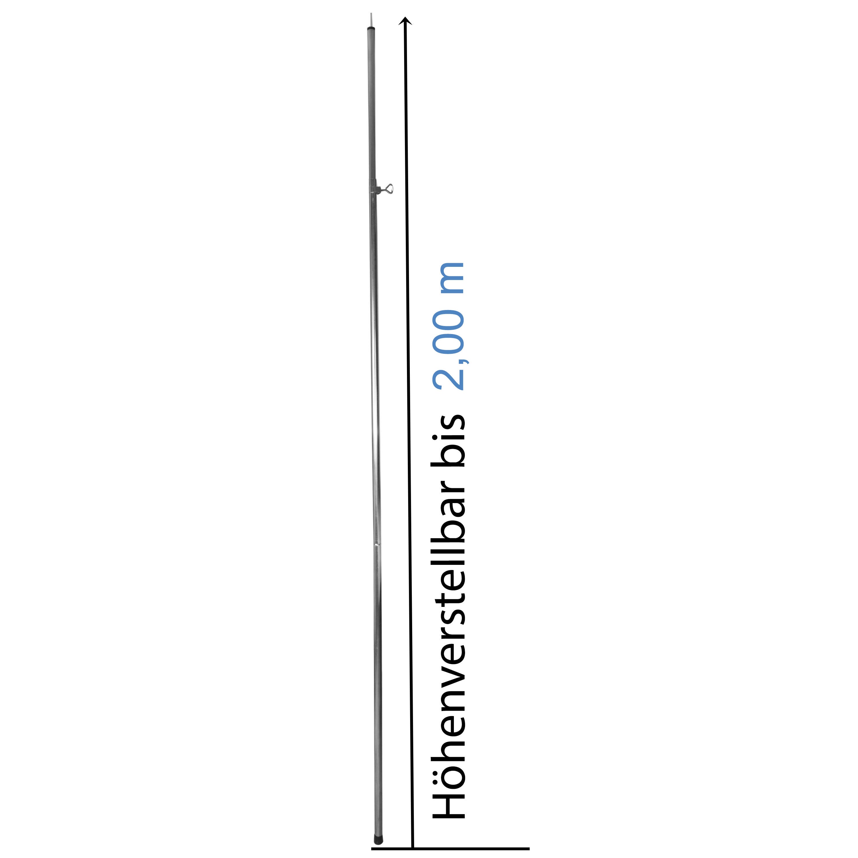 teleskopstangen für sonnensegel Stahl Zeltstange - mit Spitze - Teleskopstange 140-200 cm