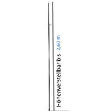 Stahl Aufstellstange Zeltstange - mit Spitze - Teleskopstange 170-260 cm - Ø22-19mm | Tarpstange - Sonnensegel